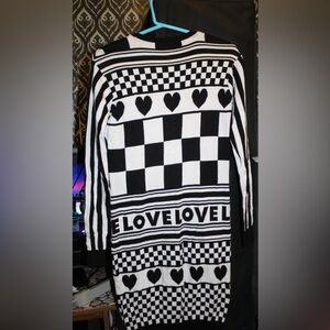 Love Moschino Monochrome Heart and Checkered Dress